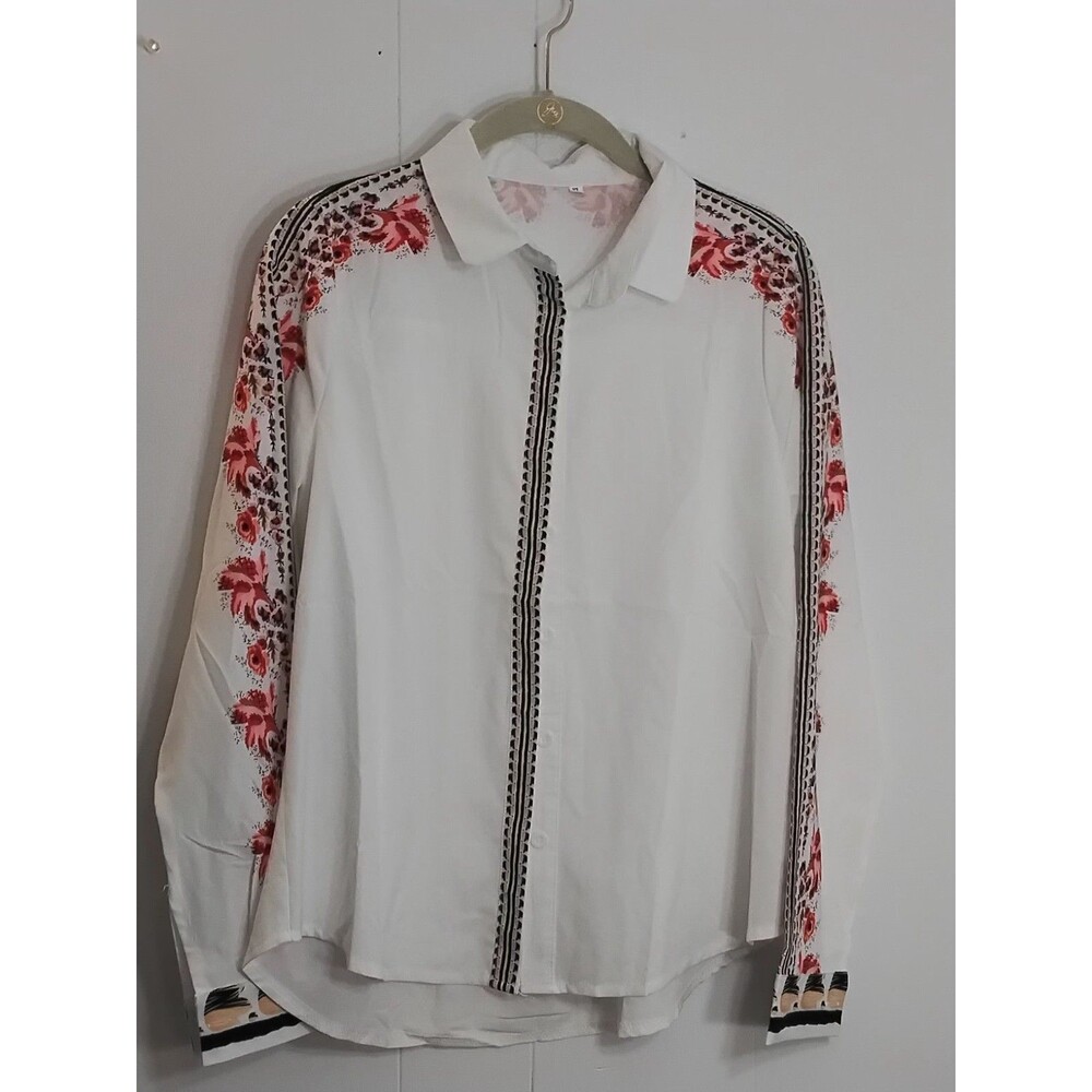 White Women XL Long Sleeve Blouse